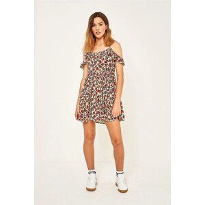 Pins & Needles Urban Outfitters Floral Print Mini Dress Cold Shoulder XS 268304